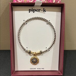 Piper K | Two-Tone Bracelet w/ Compass Medallion